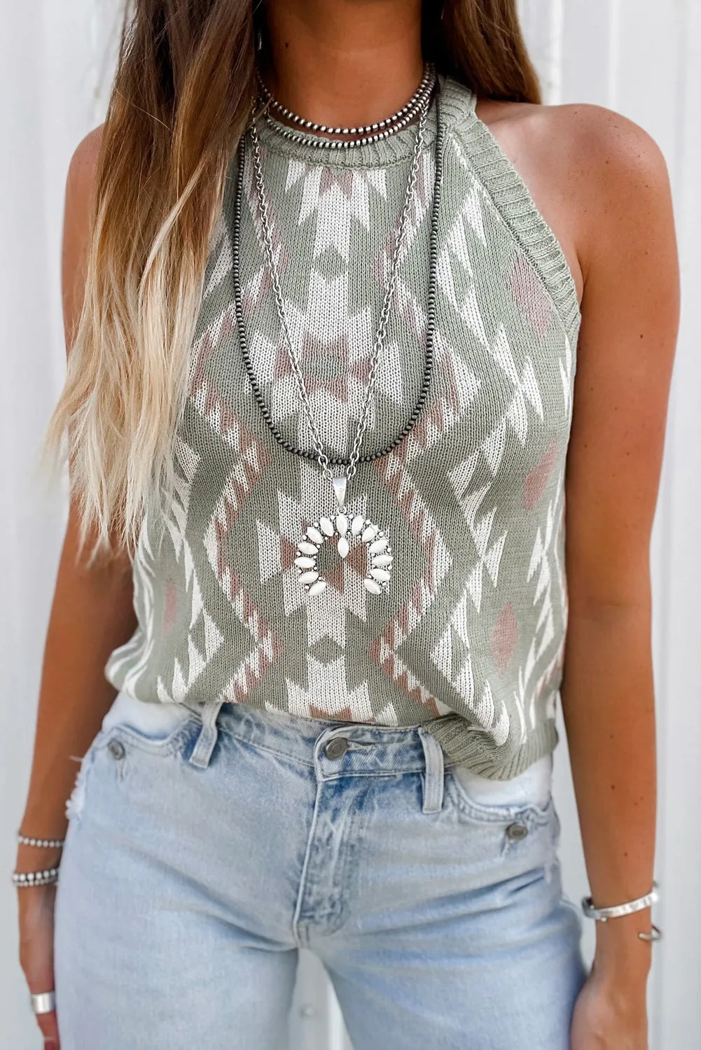 Western Tribal Pattern Knit Tank