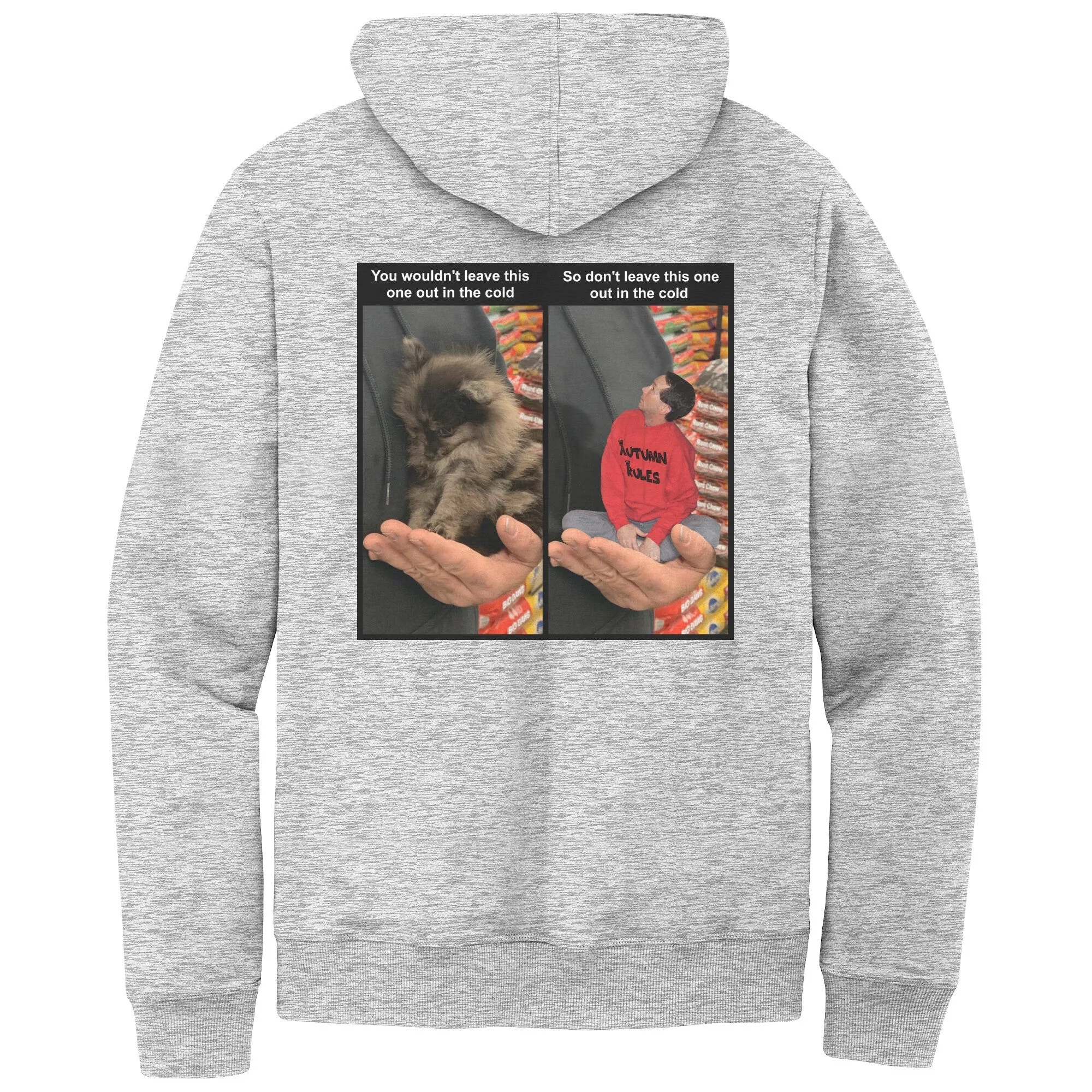 Women's Fleece Hoodie (Men's Sizes) - Don't leave pets in the cold PSA meme