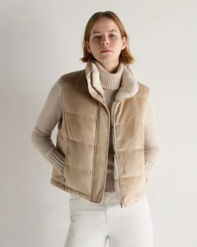 Women's Reversible Rex Gilet Sand Brown