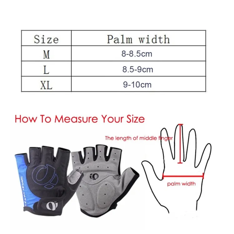 YIZIMI Anti-shock Half-finger Gloves Cycling Silicone Short Finger Gloves, Size: M(Black Blue)